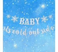 Bannière de décorations « Baby It's Cold Outside » pour révéler le sexe de l'hiver, décorations de fête prénatale, guirlande de flocons de neige