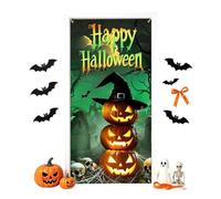 Bannière de porte en tissu pour Halloween - Motif gothique - Lavable et réutilisable