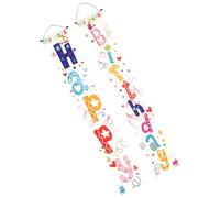 Bannière Décorative Joyeux Anniversaire pour Fenêtre, Couplet de Fête | Polyester Inaltérable, Réutilisable et Non Déformable, Décoration Suspendue pour Anniversaire, Porche