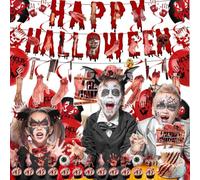 Bannière Halloween Kit Bannière Fanion Guirlande Spirales Sanglant | Décorations Fête Halloween Pour Anniversaire Porche Cheminée Café Boutique Restaurant Accessoires Photobooth