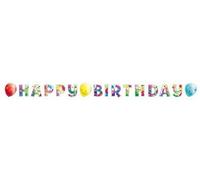 Bannière Happy Birthday Ballons 174 x 13 cm papier