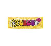Bannière hippie en tissu - BOLAND - Style années 60 - Mot Peace - Symboles hippies - Multicolore - Jaune et orange