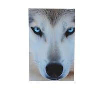 Bannière imprimée loup aux yeux bleus - Drapeau décoratif pour intérieur et extérieur - Pour dortoir, fête, jardin - Toile de fond festive - 1,2 x 1,8 m