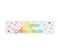 banniere joyeux anniversaire metallique multicolore - surprisez vous banm00m Multicolore G