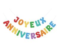 Bannière Joyeux Anniversaire Multicolore, Happy Birthday Banderole Decoration, Guirlande Joyeux Anniversaire, Happy Birthday Banner pour Fête Party Cérémonie