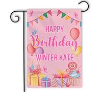 Bannière Joyeux anniversaire Nom extérieure 30x45cm | Drapeau personnalisés extérieur drapeaux pour Balcon Festival Décoration Arredamento