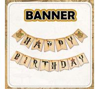 Bannière Joyeux Anniversaire Thème Harry Potter, Guirlande Design Sorcier Vintage Avec Éléments, Décoration de Fête en Papier Durable Pour Mur & Fond, Parfait Pour Célébrations Thématiques & Photoboot