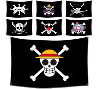 Bannière murale One Piece Jolly Roger, drapeau de pirate chapeau de paille, peinture décorative murale Luffy Zoro, cadeau jouet pour enfants HZW-30