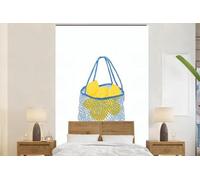 Bannière photo - Bleu - Agrumes - Illustration - Largeur 225 cm x Hauteur 350 cm
