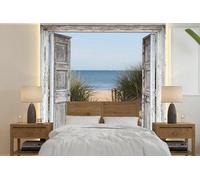 Bannière photo - Rideau décoratif pour porte - Motif estival - Largeur 240 cm x Hauteur 240 cm