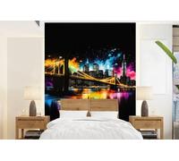 Bannière photo - Vue panoramique - Pont - Éclairage - Couleurs - Largeur 165 cm x Hauteur 220 cm