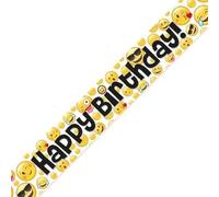 Bannière Smiley Happy Birthday Emoji Happy Faces Fun Laughing Party Foil Banner OT