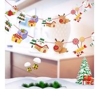 Bannière Suspente Noël 2,5m Motifs Père Noël(House) | Design Père Noël classique, couleurs vives, résistant à la pour déchirure, ambiance festive garantie