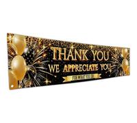 Bannière « Thank You For All You Do » - Bannière d'appréciation - We Appreciate You for Employee Collaborer Staff Teacher au bureau, à l'école, à une fête - 180 x 40 cm (noir et doré)