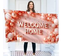 Bannière « Welcome Home » - Bannière « Welcome Back » - Décorations de bienvenue - 1,5 x 0,9 m avec image du ballon Welcome Home - Bannière « We Missed You So Much » - Double couture