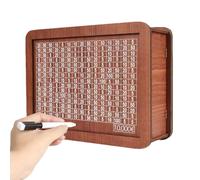 Banque de pièces en bois : structure robuste en grain de bois classique, de comptoir intégré, stockage créatif pour économiser de l'argent pour le changement de Bolsi