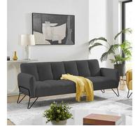 Banquette 3 places clic-clac en microfibre anthracite - VINTEX