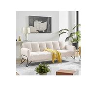 Banquette 3 places clic-clac en microfibre beige - VINTEX