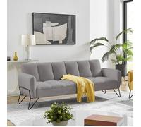 Banquette 3 places clic-clac en microfibre gris - VINTEX