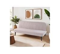 Banquette 3 places clic-clac en tissu bouclette gris clair - SHERPA