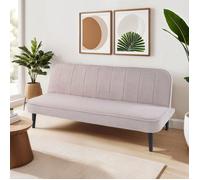 Banquette 3 places clic-clac en tissu bouclette gris clair - SHERPA