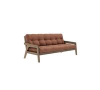 Banquette ajustable GRAB en pin massif foncé avec matelas futon marron clair 130x190