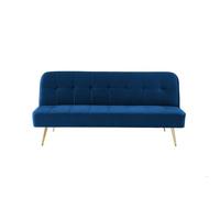 Banquette AROMA en velours bleu 3 places convertible