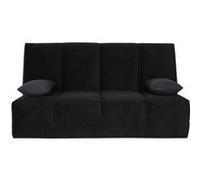 Banquette CC VIRGINIA 130x190, matelas Dunlopillo, coton noir Noir G