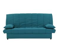 Banquette clic clac 3 places - Tissu 100% coton Bleu canard - Style Contemporain - L 190 x P92 cm - MILA Bleu Canard G