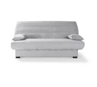 Banquette clic clac 3 places - Matelas 17 cm - Tissu gris clair - L199 x P96 x H103 cm - CHLOE