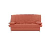 Banquette clic clac 3 places - Tissu 100% coton Terracotta - Style Contemporain - L 190 x P92 cm - MILA