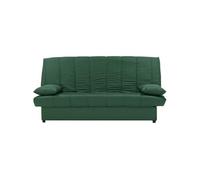 Banquette clic clac 3 places - Tissu 100% coton Vert - Style Contemporain - L 190 x P92 cm - MILA
