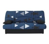 Canapé convertible clic clac 3 places - Tissu motif Bikini bleu - L 190 x P 92 cm - DREAM - Style Contemporain