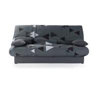 Banquette clic clac 3 places - tissu Bikini gris - Style contemporain - L 190 x P 92 cm - DREAM
