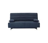 Banquette clic clac 3 places - Tissu bleu - 199 x 96 x 103 cm - KRISTEN