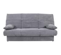Conforteam Banquette clic-clac CLEM 3 places velours côtelé gris 190 x 90 x 92 cm
