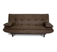 Banquette clic-clac DARIUS - Tissu Marron - L 194 x P 121 x H 83 cm - Fabriqué en Ukraine