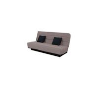Banquette clic-clac unie avec housse taupe + 2 coussins - CC10003