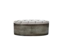 Banquette Coffre en metal coloris beige - Longueur 121 x Profondeur 44 x Hauteur 47,5 cm --