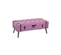 Banquette Coffre en metal et MDF coloris fuchsia - Longueur 102 x Profondeur 42 x Hauteur 40,5 cm --