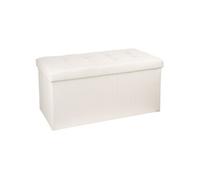 Banquette coffre pliable Lysandre - L. 76 x H. 38 cm - Beige