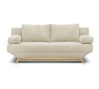 Banquette con ible 3 places Coffre de rangement Tissu velours côtelé L 190 H 92 P Beige G
