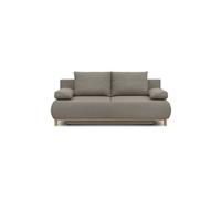 Banquette con ible 3 places MIKA Tissu Coffre de rangement L 192 H 84 P 93 cm Bei