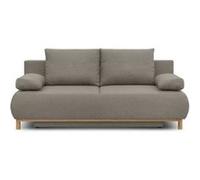 Banquette con ible 3 places MIKA Tissu Coffre de rangement L 192 H 84 P 93 cm Bei Beige G