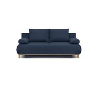 Banquette con ible 3 places MIKA Tissu foncé Coffre de rangement L 192 H 84 P 93
