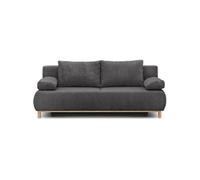 Banquette con ible 3 places MIKA Velours côtelé foncé Coffre de rangement L 192 H 8