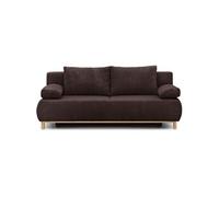 Banquette con ible 3 places MIKA Velours côtelé foncé Coffre de rangement L 192 H 8