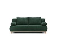 Banquette con ible 3 places MIKA Velours côtelé foret Coffre de rangement L 192 H 8