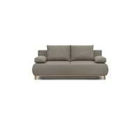 Mika Canapé convertible MIKA 3 places tissu beige avec coffre L 192 x H 84 x P 93 cm