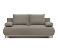 Canapé convertible - 3 places - MIKA - Tissu beige - Coffre de rangement - L 192 x H 84 x P 93 cm